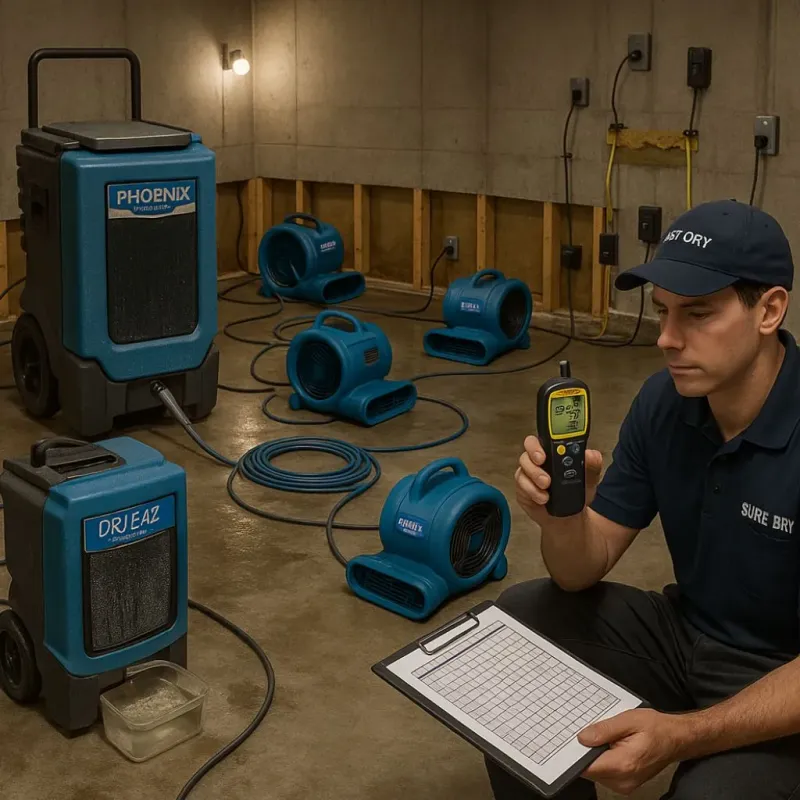 Structural Drying and Dehumidification process in Falls Church, VA